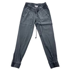 Bella Dahl Grey Washed Tencel Joggers Size XS Elastic Waist Cargo Pocket Pant